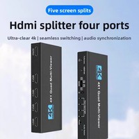 Hardrock Metal 4K para Switcher 4 en 1, Conmutación sin Interrupciones, Divisor de Video de 4 Vías 1080P 4K