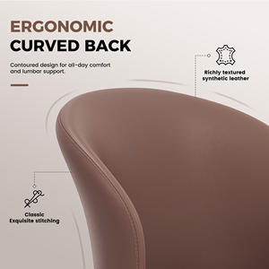 Silla de Comedor Moderna, Ergonómica, Ligera, Tapizada en Cuero PU, Impermeable, Estable, con Respaldo Curvo para el Hogar, Comedor y Salas de Estar - Product Image 3