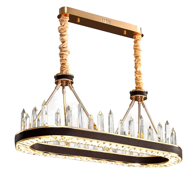 Restaurant Lamp Chandelier lights Chain Aluminum Modern Luxury Contemporary Home Vintage LED crystal Pendant Light