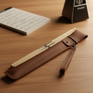 Estuche Clásico para Baquetas de Cuero PU, Portátil, con Asa, Accesorio para Instrumentos de Percusión - Product Image 1