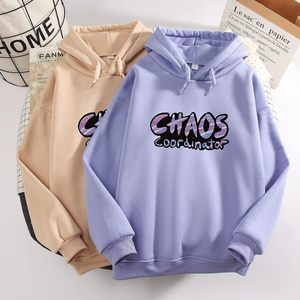FOXA เสื้อฮู้ดผู้หญิงแขนยาวผ้าฝ้ายทรงหลวมพิมพ์ลาย Chaos Coordinator Design เสื้อสวมหัวสำหรับสาวแฟชั่นชุดลำลอง - Product Image 4