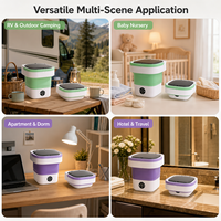 Lave-linge portable pliable automatique avec sécheuse, 3 modes de nettoyage en profondeur pour les sous-vêtements