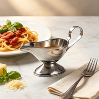 Carafe à sauce professionnelle en acier inoxydable, robuste, avec poignée ergonomique, écologique, facile à nettoyer, pour la restauration commerciale