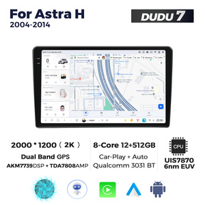 DUDUAUTO pour Opel <span class=keywords><strong>Astra</strong></span> <span class=keywords><strong>H</strong></span> 2004 - <span class=keywords><strong>2014</strong></span> Système multimédia de voiture Android modifié, navigation Bluetooth, Car-play, écran de recul - Product Image 3