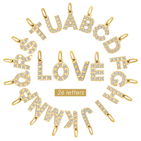 Emanco Edelstahl Micro Pave Zirkon Alphabet-Anhänger PVD A-Z Initialen-Anhänger Kleinserien Großhandel DIY Schmuckzubehör