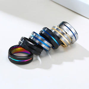 1 пара вольфрамовых свадебных колец золотого цвета для пар влюбленных обещанные ювелирные изделия для жениха свадебные кольца - Product Image 4