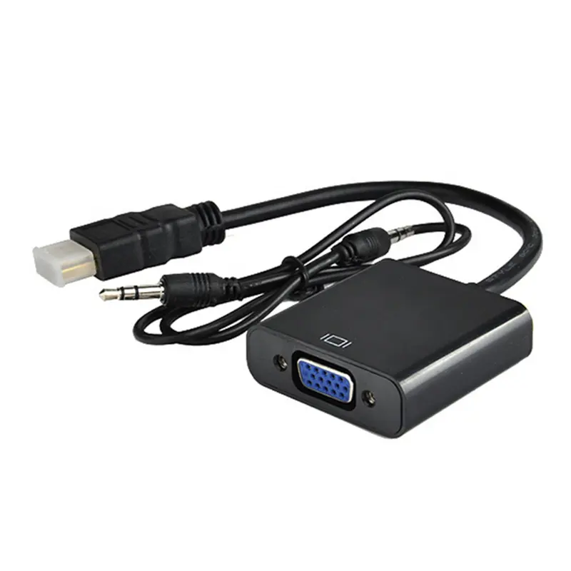 HD 1080P HDMI to VGA with Audio Cable Converter HDTV TO VGA Male to Female Adapter Cable