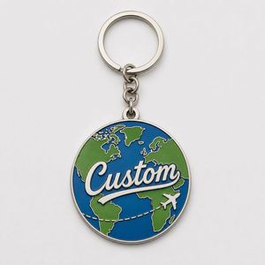 Llaveros Personalizados de Alta Calidad del Fabricante, Cadenas con Diseño de Globo Terráqueo, Recuerdo de Viaje Global, Llavero de Viajero Mundial - Product Image 2
