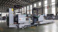 Scie à découper CNC à double tête et trois lames pour profilés aluminium, commande PLC, compatible PVC/UPVC, haute précision, pour machines de fabrication de fenêtres