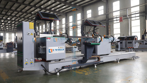 Scie à découper CNC à double tête et trois lames pour profilés aluminium, commande PLC, compatible <span class=keywords><strong>PVC</strong></span>/UPVC, haute précision, pour machines de fabrication de fenêtres - Product Image 3