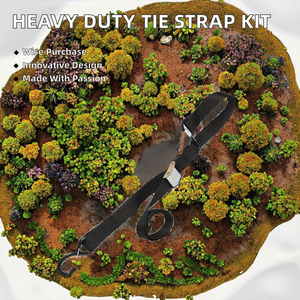 Kit de sangles d'arrimage robustes à boucle à came 1,5 po x 6 pi pour moto et VTT, en polyester et acier, avec crochets en S caoutchoutés à cliquet pour le contrôle du fret - Product Image 2