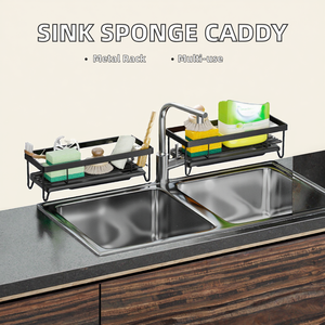 Organizador de Esponjas para Fregadero de Cocina de Metal de un Solo Nivel, Tipo Soporte Personalizado, con Escurridor de Encimera y Bandeja Recolectora de Agua - Product Image 2