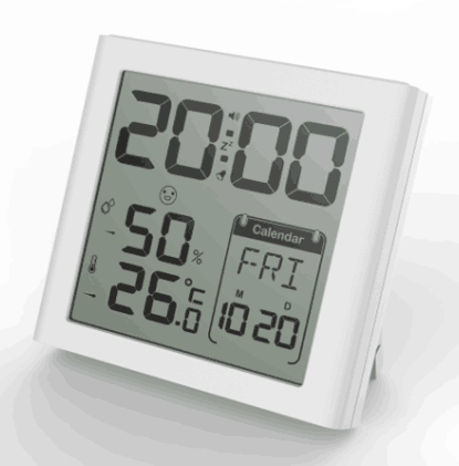Clearance Sale Digital Wall Alarm Clock Calendar Thermo-Hygrometer Day Date Display Humidity Meter