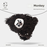 Peluche adorable singe Saki à face blanche en polyester, figurine en peluche, coussin de sommeil câlin, petite poupée pour filles de 14 ans et plus, cadeau d'anniversaire