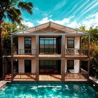 Casa Prefabricada de Acero Ligero de Lujo de 2 Pisos con Certificación CE, Construcción Rápida, Modular, Tipo Contenedor, para Sala de Estar, Villa, 3-5 Dormitorios