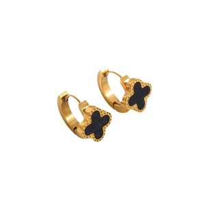 Pendientes <span class=keywords><strong>de</strong></span> Acero Inoxidable con Trébol <span class=keywords><strong>de</strong></span> Cuatro Hojas y Diamantes, Estilo Elegante y Moderno, Accesorio <span class=keywords><strong>de</strong></span> <span class=keywords><strong>Moda</strong></span> Versátil para el Día a Día con Diseño Floral - Product Image 5