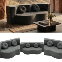 Amerikanischer Minimalistischer Sofabett im Karton, Faltbar, Zweisitzer, Weicher Stoff, für Wohnzimmer und Hotel, Vakuumverpackt