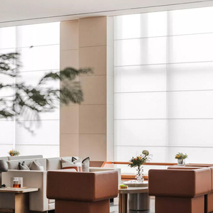 Hiện đại tối giản được xây dựng trong điện <span class=keywords><strong>Polyester</strong></span> cơ giới Rèm dọc hai lớp màn tuyệt Wifi ứng dụng điều khiển im lặng nâng - Product Image 4