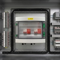 Caja Combinadora de Paneles Solares de 2 Cadenas con Interruptores de Circuito, Material de Lámina de Acero y ABS, 500V, para Sistemas de Paneles Solares, Resistente al Agua para Exteriores