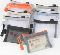 Mini sac de carte en maille de Nylon Transparent organisateur de carte d'identité de crédit Portable porte-monnaie rouge à lèvres écouteur ligne de données sac de rangement de clé