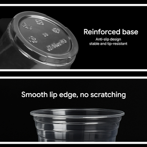 For Disposable PET Clear Round Beverage Cold Drink <b>Cups</b> Lid 14oz Sizes UV Printed Custom Logo Option 90mm Diameter - Product Image 2