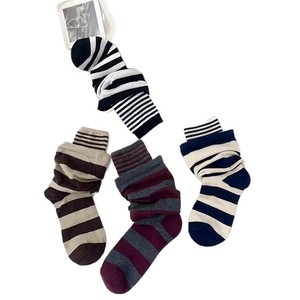 Knee <b>Socks</b> <b>Women</b> Striped Burgundy Gray Polyester <b>Warm</b> Elegant Youth Fashion <b>Sock</b> W2698 - Product Image 3