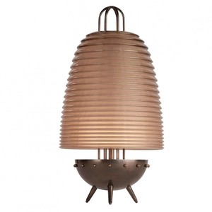 Lámpara de Pie Retro con Pantalla Metálica Beige, Diseño de Mediados de Siglo, Fuente de Luz LED, Base E26, Control con Interruptor - Product Image 2