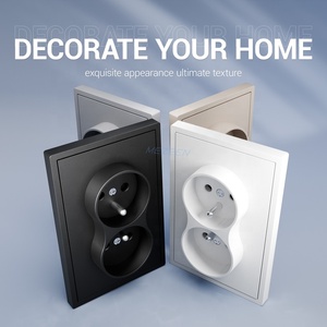 Tường đôi điện cắm ổ cắm EU tiêu chuẩn Twin Pháp 2P + t Điện cắm ổ cắm với trẻ em bảo vệ an toàn - Product Image 2