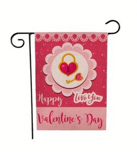 Bandera de Jardín de Doble Cara Ecológica para el Día de San Valentín con Rosas Rojas, con Color y Diseño Personalizados para Uso en Exteriores - Product Image 5