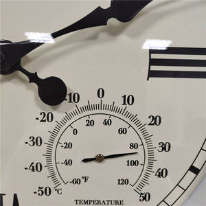 15 pulgadas Vintage cuarzo jardín exterior interior impermeable <span class=keywords><strong>reloj</strong></span> termómetro higrómetro humedad temperatura Relojes de pared - Product Image 4