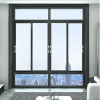 Ventanas Corredizas Francesas de Diseño Moderno, Ventana Plegable de Aleación de Aluminio Insonorizada, Horizontal de Acero Inoxidable para Uso en Hoteles