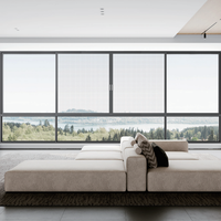Fenêtres coulissantes horizontales en verre trempé double vitrage coupe-vent et profilés en alliage d'aluminium de haute qualité pour villa et hôtel