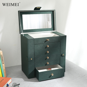 Organisateur de bijoux en cuir PU personnalisé WEIMEI, étanche et résistant à l'humidité, 5 couches, étui de voyage pour bijoux - Product Image 2