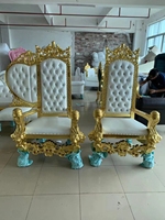 Vente en gros Siège d'amant de luxe Canapé trône royal en velours Cuir synthétique Événements de mariage Banquets Hôtels Bars Chaises d'hôtel en usine