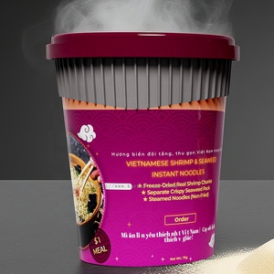 Nouilles Ramen instantanées 530ml 90g, gobelet en plastique de qualité alimentaire avec couvercle, étiquette IML, fournisseur d'usine - Product Image 1