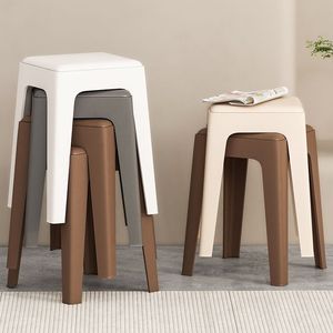 Modern Minimalist Stackable Plastic <b>Stool</b> For Living And Dining Room Home Use Multiple Colors Available - Product Image 1