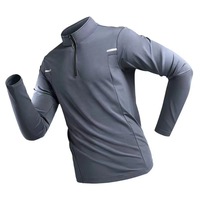 Hauts de sport pour hommes automne 2025 – Nouveau pull à manches longues, très élastique, respirant, en Spandex/Polyester, col rond, avec trou pour le pouce