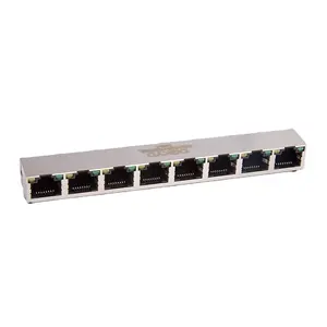 لوحة جبل cat5 1x8 متعددة المنافذ rj45 وحدات الرافعات ، Y/G ليد ، محمية.