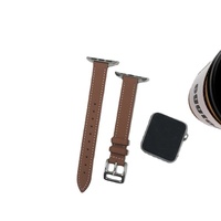 CHARM Bracelet en cuir véritable élégant et minimaliste en stock pour femmes, amincissant pour les bracelets de montre - iWatch 7/SE