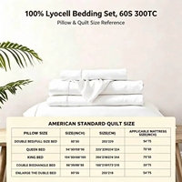 Parure de lit en fil de lyocell d'eucalyptus 100 % tissé teint en fil, 300 fils/cm², toutes saisons, vente en gros