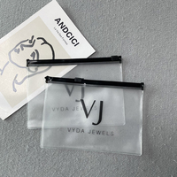 Bolsa con cierre de cremallera para collar de pendientes de embalaje pequeño personalizado para joyería, bolsa de embalaje de plástico con cremallera de PVC deslizante para joyería