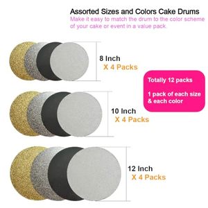 Base de gâteau en carton ondulé double, imprimée, blanche et rose, pour Noël, 6 mm, 12 mm d'épaisseur, 10 rondes, avec logo personnalisé - Product Image 2