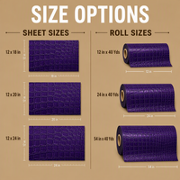 Feuilles de similicuir croco violet à noir 12x24 pouces, vierges, pour gravure laser, avec support en tissu épais pour découpe de logo