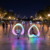 Décoration de jardin lumineuse à LED avec télécommande multicolore IP54, intensité réglable pour Noël, zones scéniques et centres commerciaux