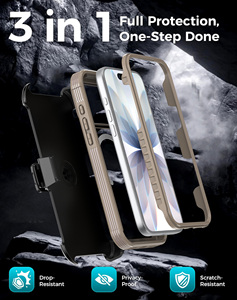 เคสใสแม่เหล็กสำหรับ <span class=keywords><strong>iPhone</strong></span> 17 <span class=keywords><strong>Pro</strong></span> <span class=keywords><strong>Max</strong></span> Air 16 Plus 15 <span class=keywords><strong>Pro</strong></span> <span class=keywords><strong>Max</strong></span> พร้อมคลิปหนีบเข็มขัดและกรอบด้านหน้าแบบ Heavy Duty - Product Image 3