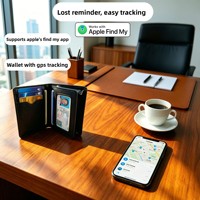 Traceur GPS Air Tag pour le rangement de portefeuilles et cartes d'identité, dispositif anti-perte compatible iOS avec recharge sans fil et autonomie ultra-longue
