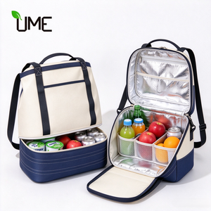 Mochila nevera aislada para acampar al aire libre, bolsa térmica personalizada impresa, a prueba de fugas, para picnic, playa y almacenamiento de alimentos. - Product Image 1