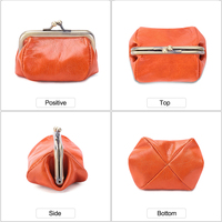 Mini sac pochette porte-monnaie en cuir personnalisé pour femmes en cuir véritable avec fermeture à glissière et moraillon en métal porte-monnaie à usage quotidien