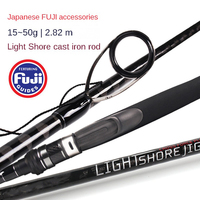 Canne à pêche en carbone FJORD OEM FUJI Guides 2,82 m pour la pêche en mer, jigging léger, avec anneaux KWAG pour la pêche au bar.