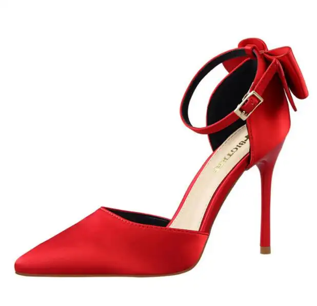 Luxury Ladies High heeled shoes red large wedding party pumps high heels shoes for women